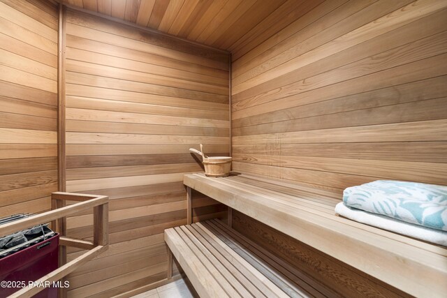 1515 N Happy Valley Rd Unit 3 & 4, Prescott, AZ 86305 - sauna / steam room with wood walls, wooden ceiling, and tile patterned floors
