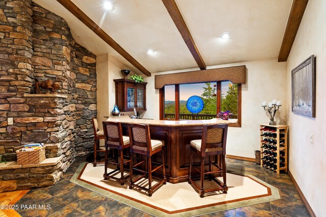 1515 N Happy Valley Rd Unit 3 & 4, Prescott, AZ 86305 - indoor wet bar with stone finish floors and baseboards
