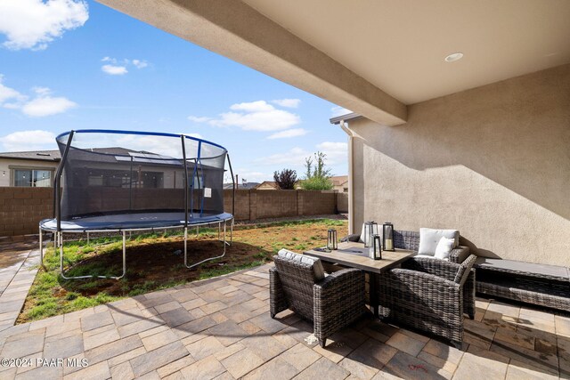 view of patio / terrace with a trampoline