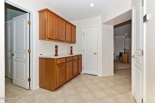 kitchen featuring light tile patterned floors