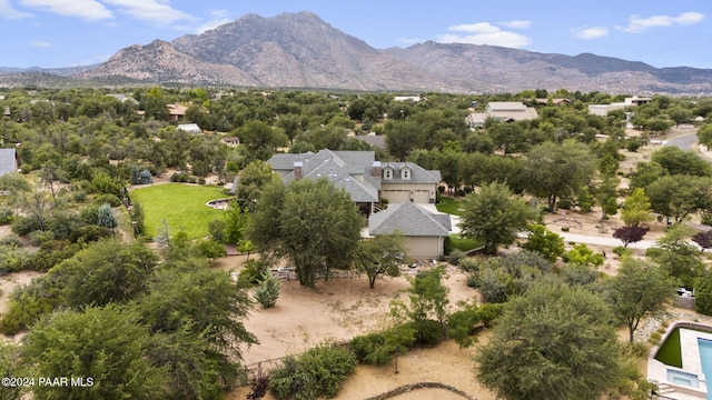 drone / aerial view with a mountain view