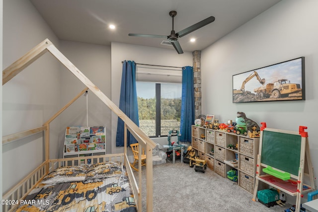 5535 W Corliss Cir, Prescott, AZ 86305 - bedroom featuring carpet flooring, recessed lighting, and ceiling fan