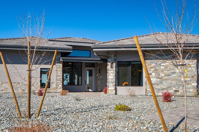 5535 W Corliss Cir, Prescott, AZ 86305 - back of property featuring stone siding and stucco siding