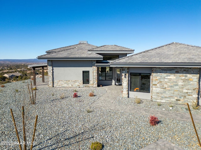 5535 W Corliss Cir, Prescott, AZ 86305 - back of property featuring stone siding and stucco siding