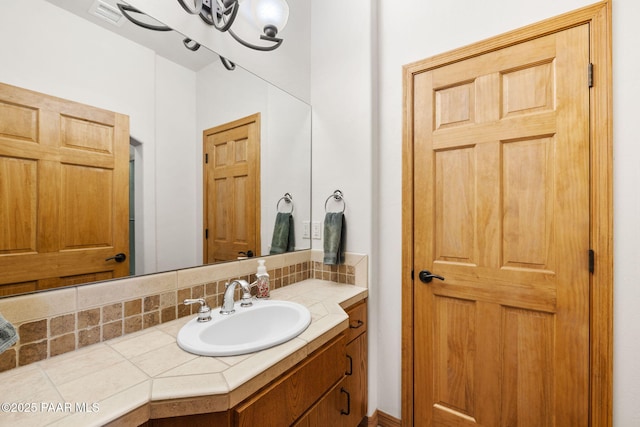 4710 Echo Canyon Pl, Prescott, AZ 86301 - bathroom featuring tasteful backsplash, visible vents, and vanity