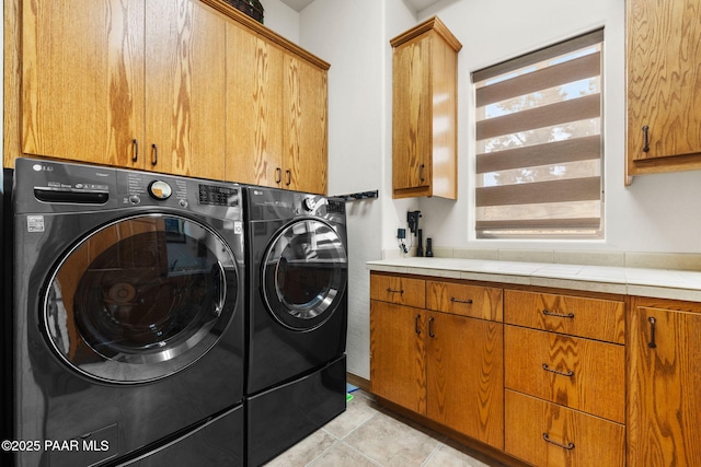 4710 Echo Canyon Pl, Prescott, AZ 86301 - laundry room with light tile patterned floors, washer and dryer, and cabinet space