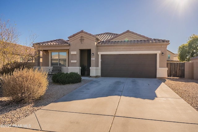 view of front of house with a garage