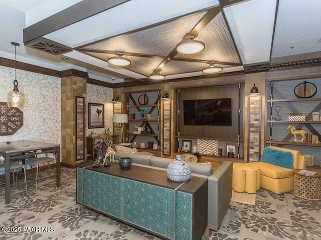 6582 E Farmstead Rd, Prescott Valley, AZ 86314 - living area with wallpapered walls