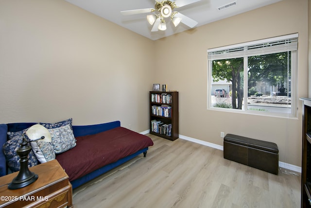 6582 E Farmstead Rd, Prescott Valley, AZ 86314 - sitting room with wood finished floors and a ceiling fan