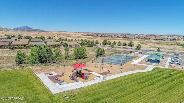 6582 E Farmstead Rd, Prescott Valley, AZ 86314 - drone / aerial view of a recreational park and a mountainous background