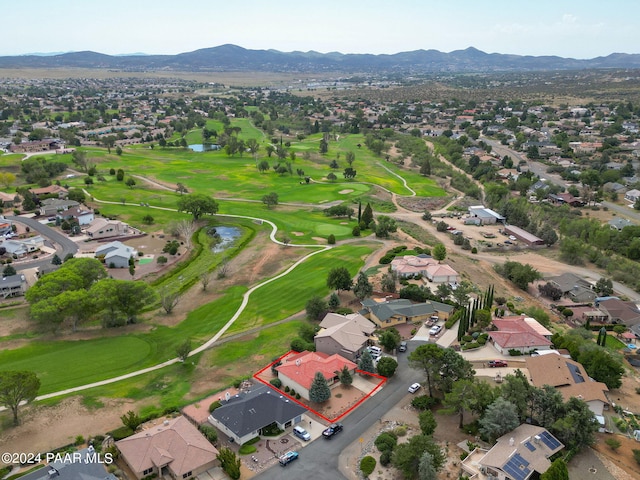 drone / aerial view with a mountain view