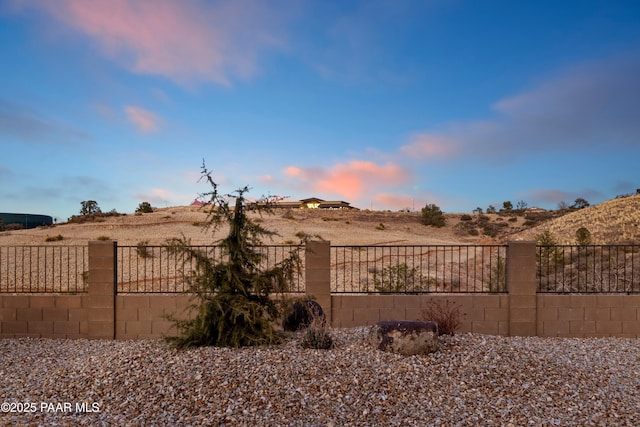 view of yard at dusk