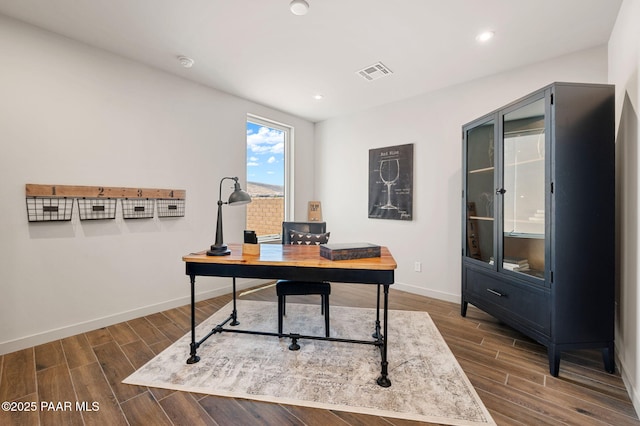 5711 E Hahn St, Prescott Valley, AZ 86314 - office featuring dark wood-style floors and recessed lighting