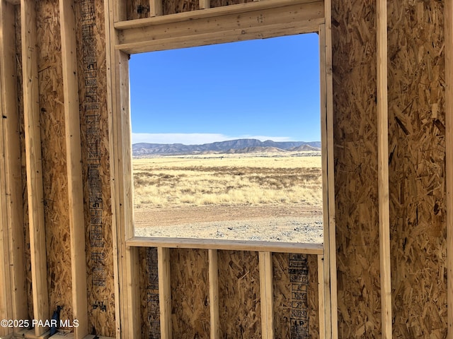 interior space featuring a mountain view