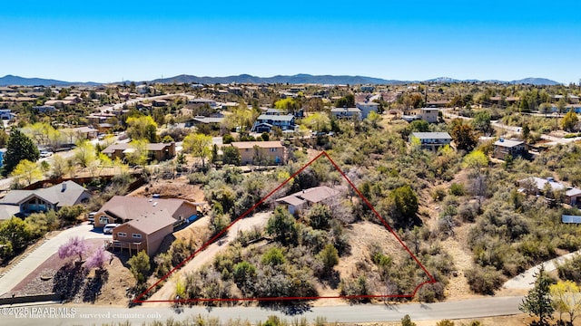 401 Valley Pl, Prescott, AZ 86301 - drone / aerial view featuring a residential view and a mountain view