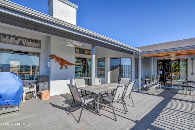 deck with ceiling fan