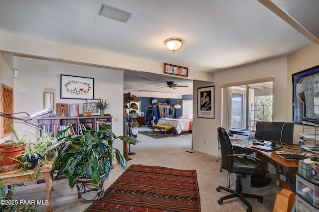 office space with light carpet