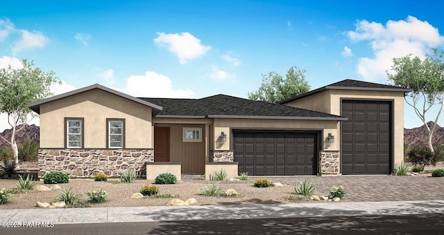 view of front facade featuring a garage