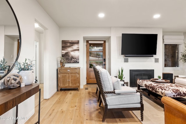 living room featuring light hardwood / wood-style floors