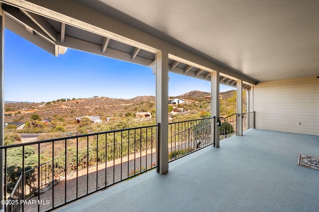 balcony with a mountain view