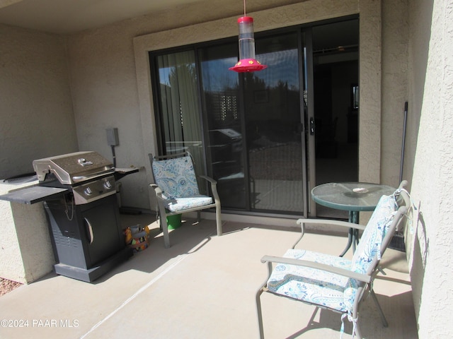 view of patio / terrace featuring a grill