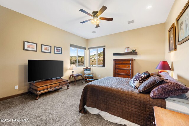 9757 N Heartland Dr, Prescott Valley, AZ 86315 - carpeted bedroom featuring ceiling fan and baseboards
