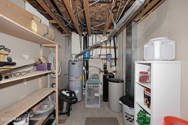 utility room featuring gas water heater