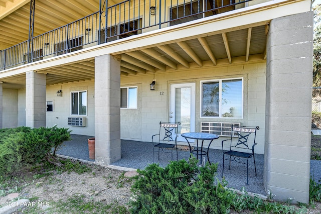 view of patio with a balcony