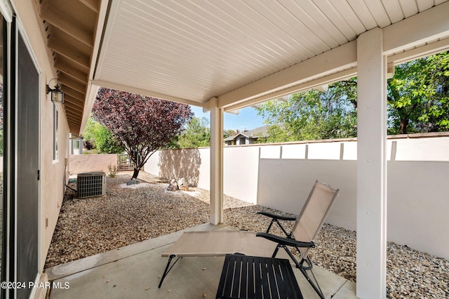 view of patio / terrace with central air condition unit