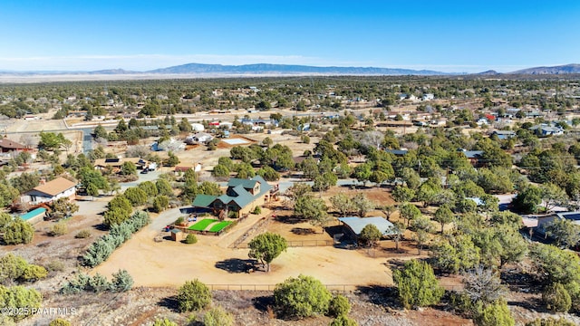 aerial view with a mountain view