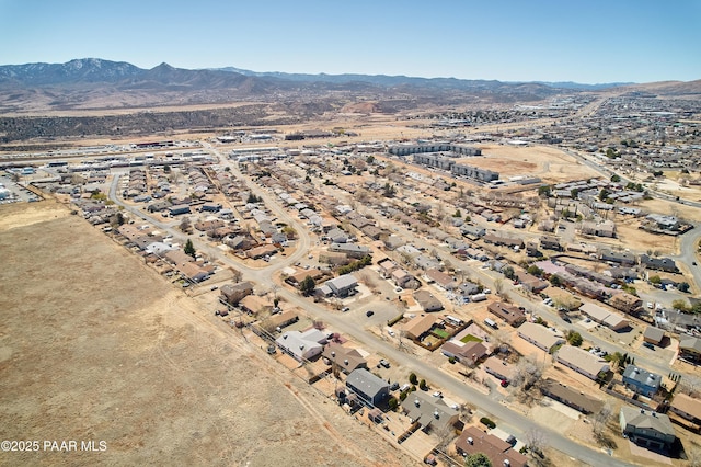 drone / aerial view with a mountain view