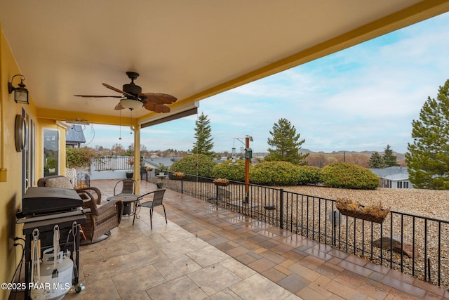 view of patio / terrace with ceiling fan