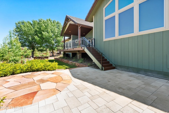 view of patio / terrace with stairs