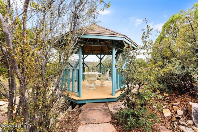 view of outbuilding featuring a gazebo