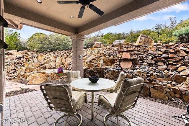 view of patio / terrace with ceiling fan