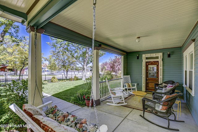 view of patio / terrace featuring covered porch