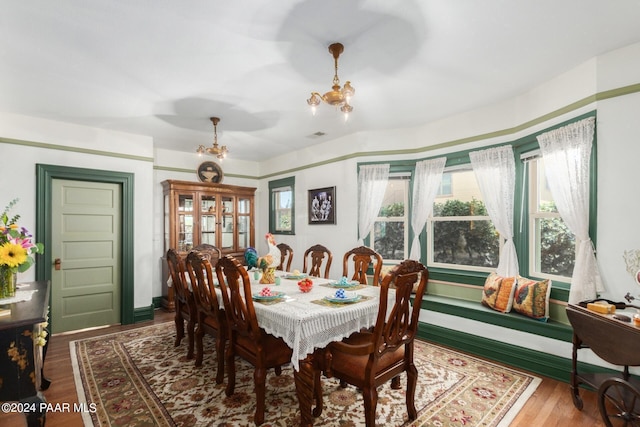 dining room with wood-type flooring