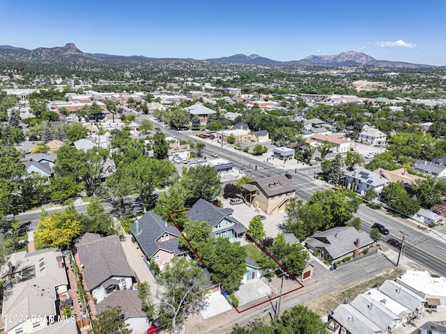 drone / aerial view with a mountain view