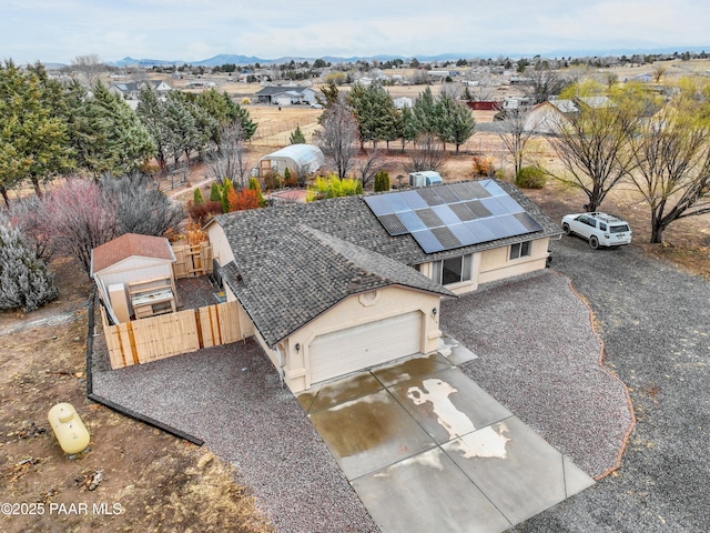 aerial view with a residential view and a mountain view