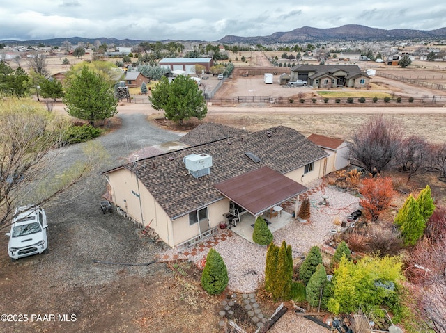 drone / aerial view with a mountain view