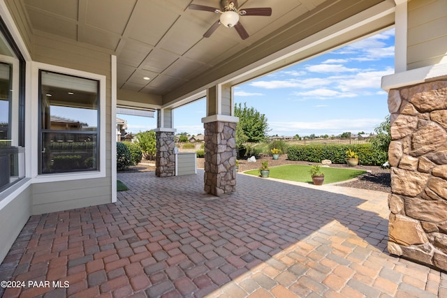 view of patio / terrace with ceiling fan