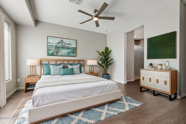 5248 Tranquil Bluff Way, Prescott, AZ 86301 - bedroom with wood finished floors, baseboards, and ceiling fan