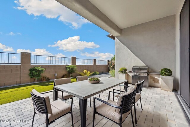 5248 Tranquil Bluff Way, Prescott, AZ 86301 - view of patio / terrace with outdoor dining area and fence