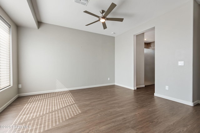 5248 Tranquil Bluff Way, Prescott, AZ 86301 - empty room with ceiling fan, dark wood-style flooring, and baseboards