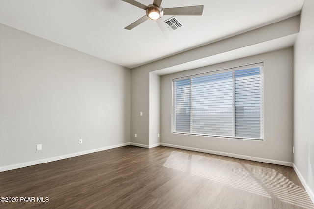 5248 Tranquil Bluff Way, Prescott, AZ 86301 - spare room featuring a ceiling fan, baseboards, and dark wood-type flooring
