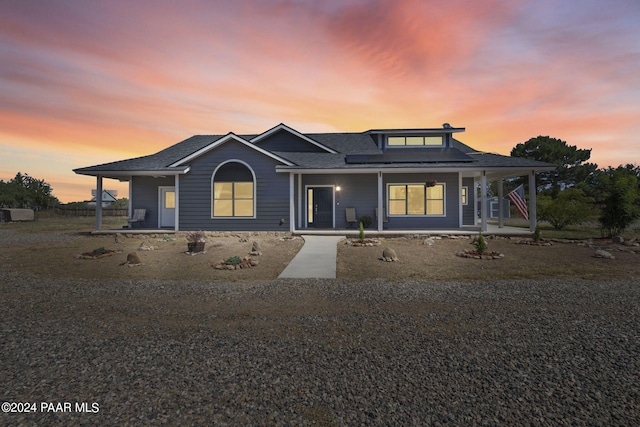 view of front of house featuring covered porch