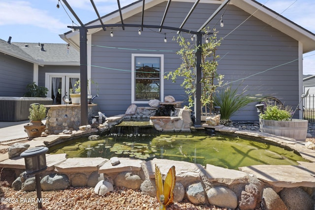 exterior space with french doors