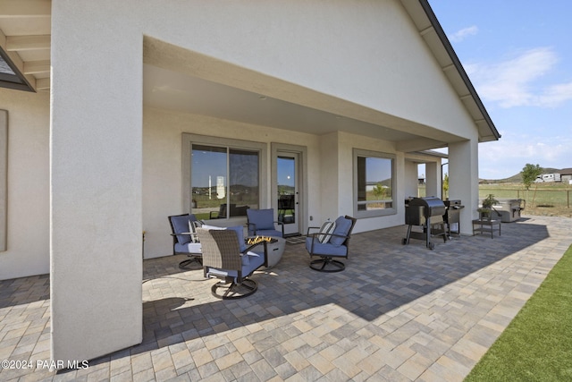 view of patio / terrace with a grill