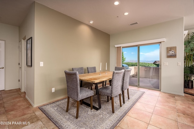 view of tiled dining space