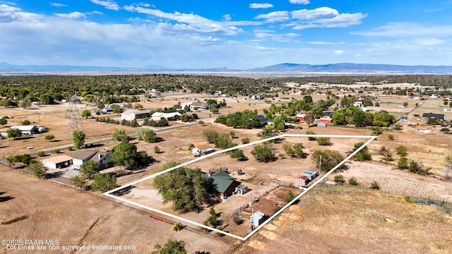 1501 W Kelly Dr, Prescott, AZ 86305 - aerial view of sparsely populated area featuring property boundaries highlighted and mountains
